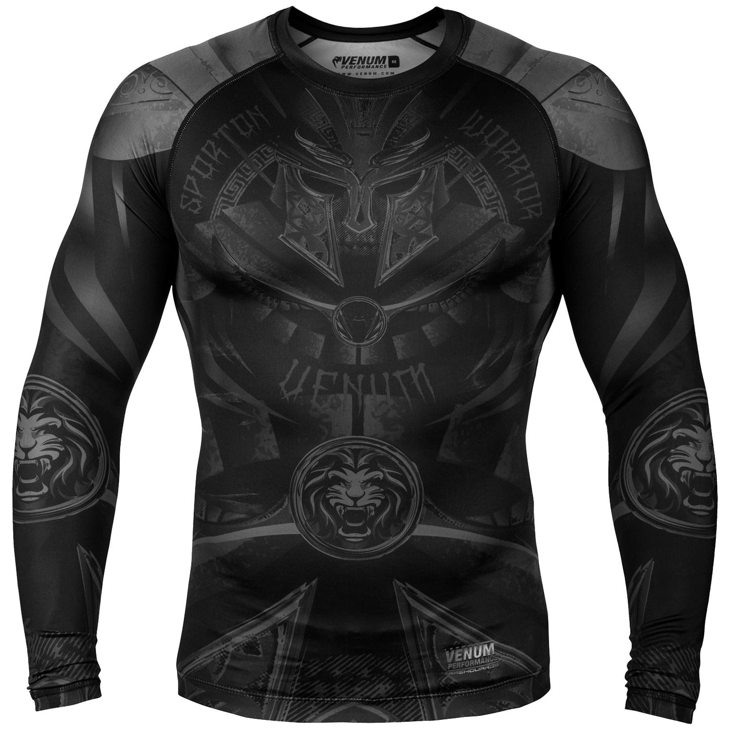Rashguard Venum Gladiator 3.0  - Mangas Largas – Negro/Negro