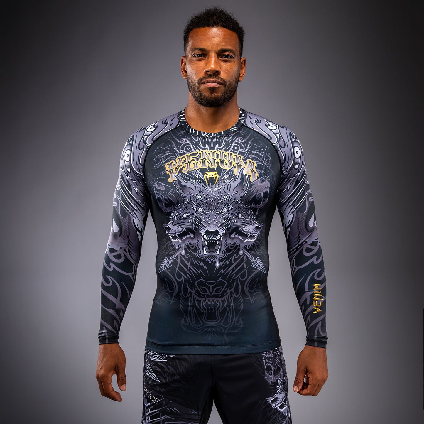 Venum Wolf Atak Rashguard Manga Larga – Negro/Gris