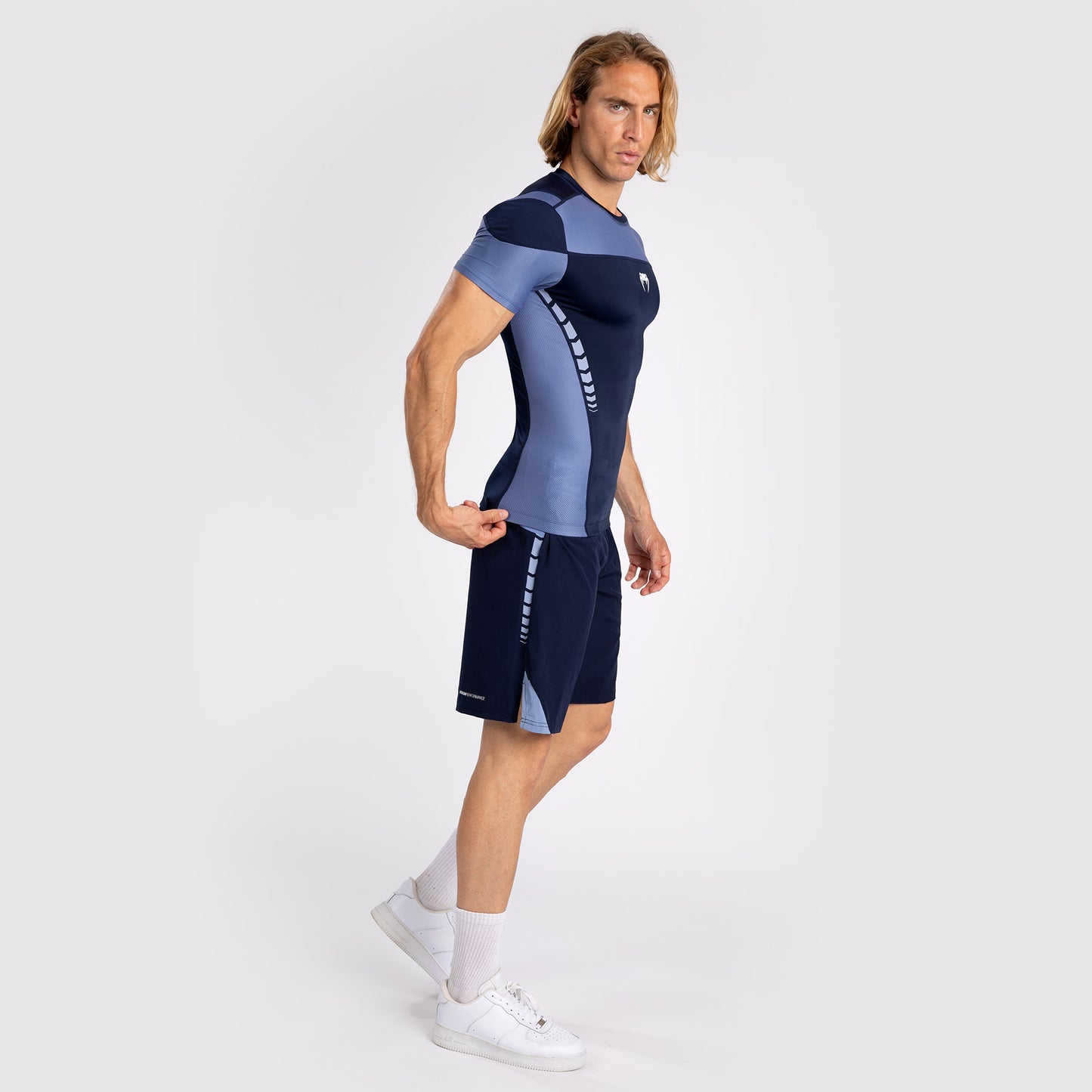 Venum Tempest Camiseta Rashguard De Manga Corta para Hombre - Azul Marino/Azul
