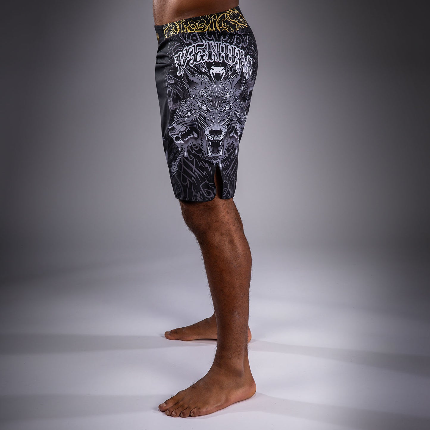 Venum Wolf Atak Short de Combate – Negro/Gris