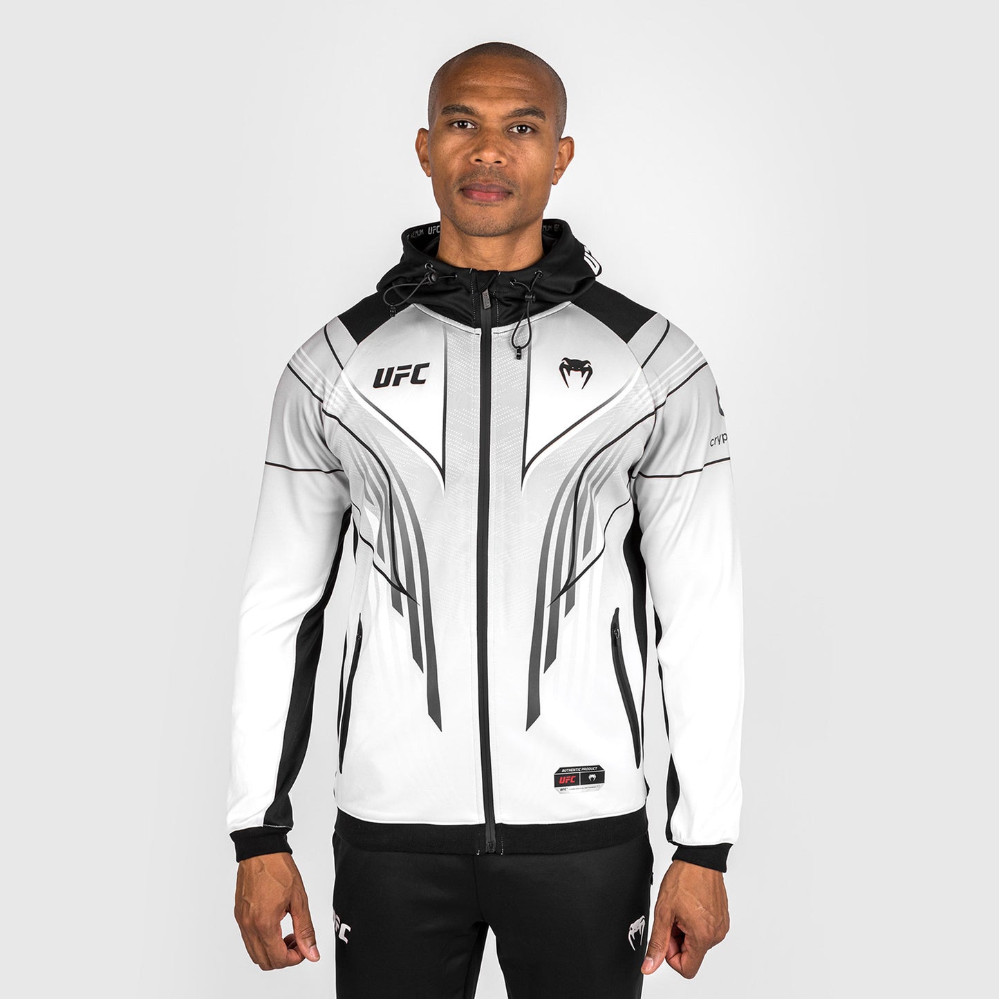 Sudadera con capucha personalizada UFC Venum Authentic Fight Night 2.0 para hombre - Blanco