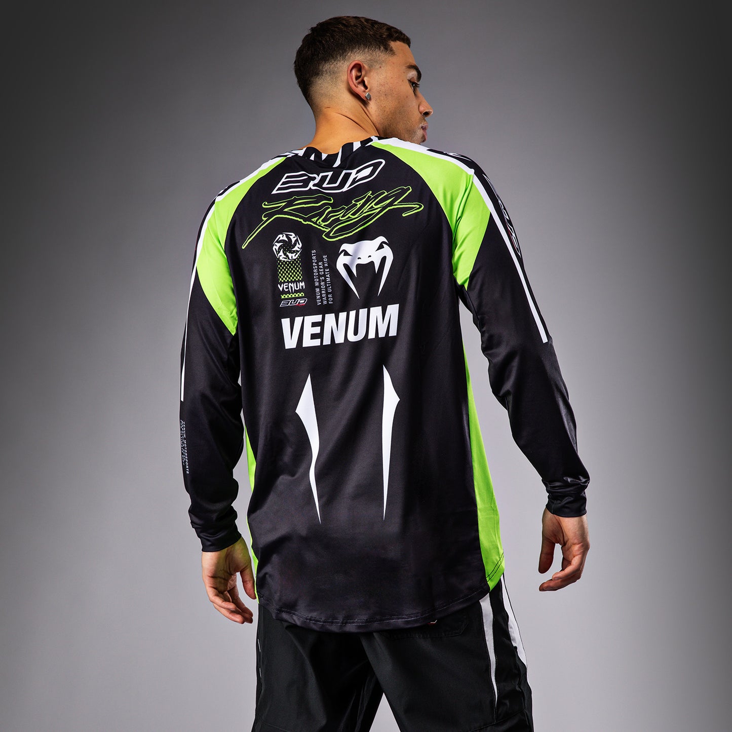 Venum x Bud Racing Camiseta Dry-Tech para Hombre - Negra/Blanca/Verde lima
