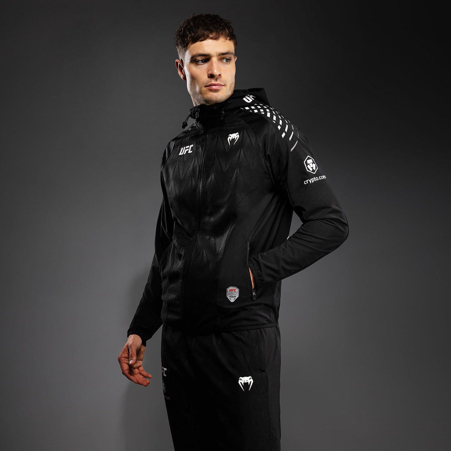 UFC Zenith by Venum Authentic Fight Night Sudadera de walkout Hombre Personalizado - Negro