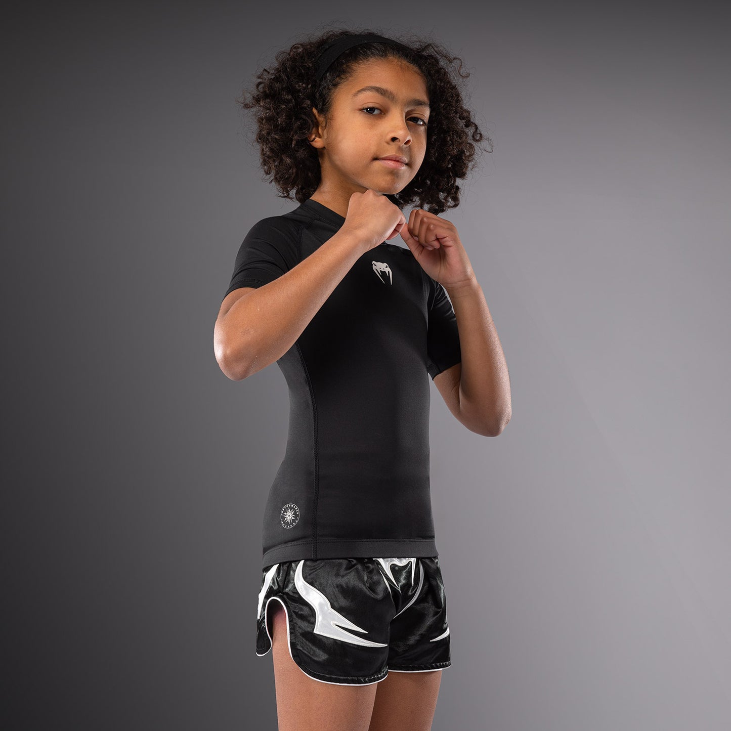Venum Contender Rashguards de Mangas Cortas para Niños - Negro