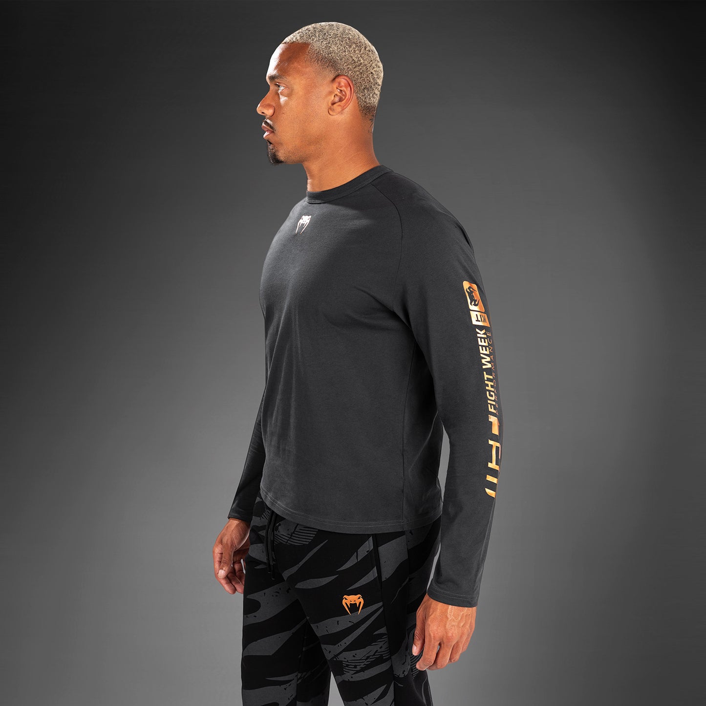 UFC Adrenaline By Venum Fight Week Camiseta de Manga Larga para Hombre - Gris Antracita