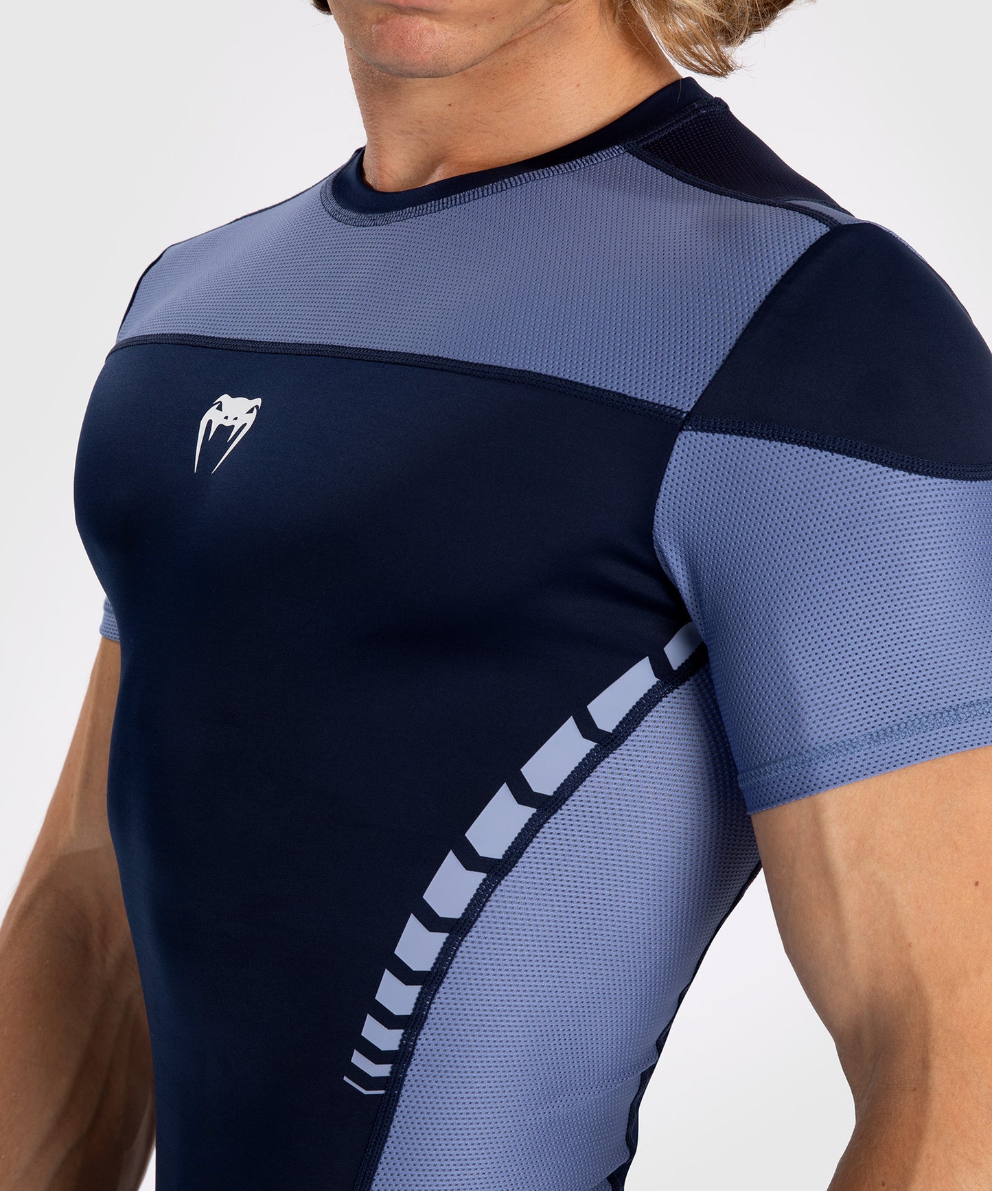 Venum Tempest Camiseta Rashguard De Manga Corta para Hombre - Azul Marino/Azul