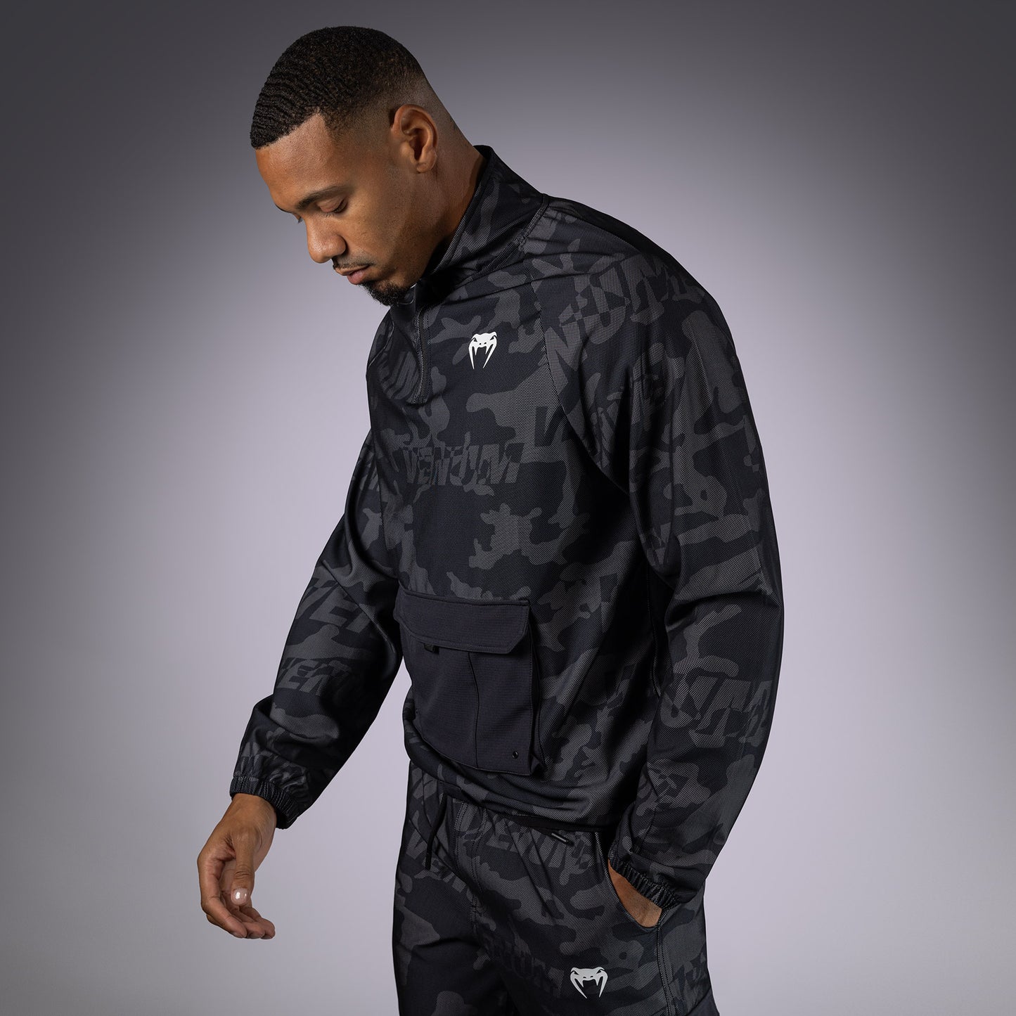 Venum Trooper Chaqueta de Chándal Cremallera Para Hombre - Negro/Carbón Oscuro