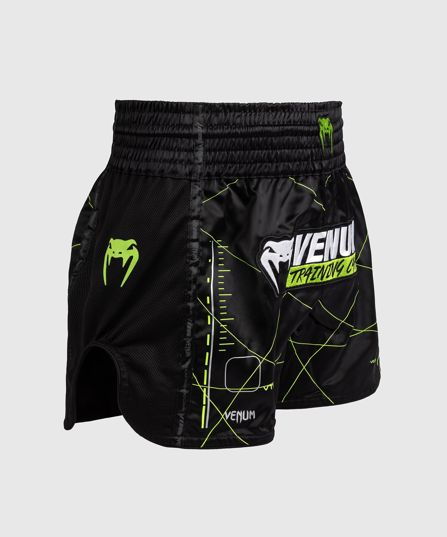 Venum Training Camp 4.0 Pantalón corto de muay thai - Negro/Verde neón