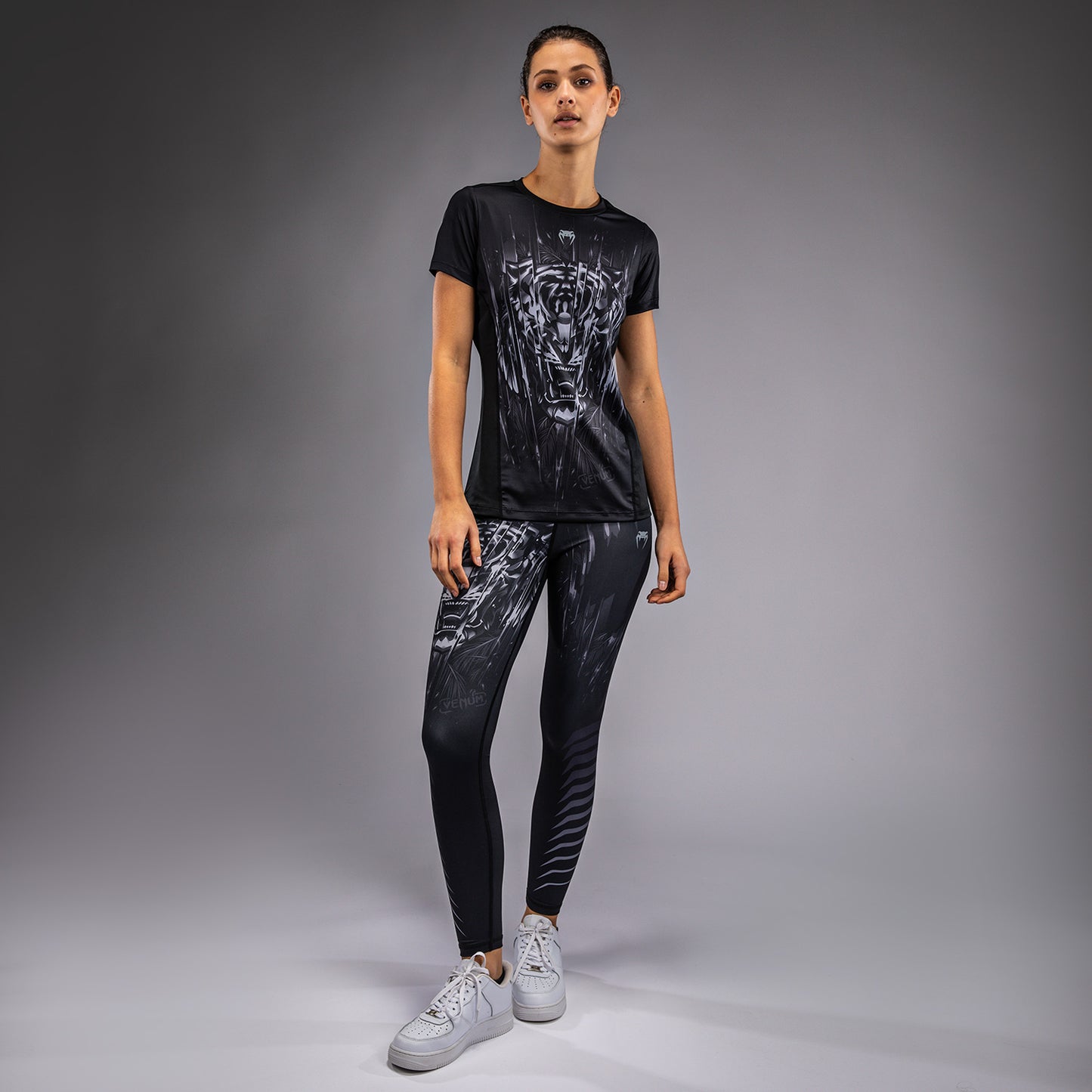Venum Tiger Camiseta Dry-Tech para Mujer - Negro/Plata