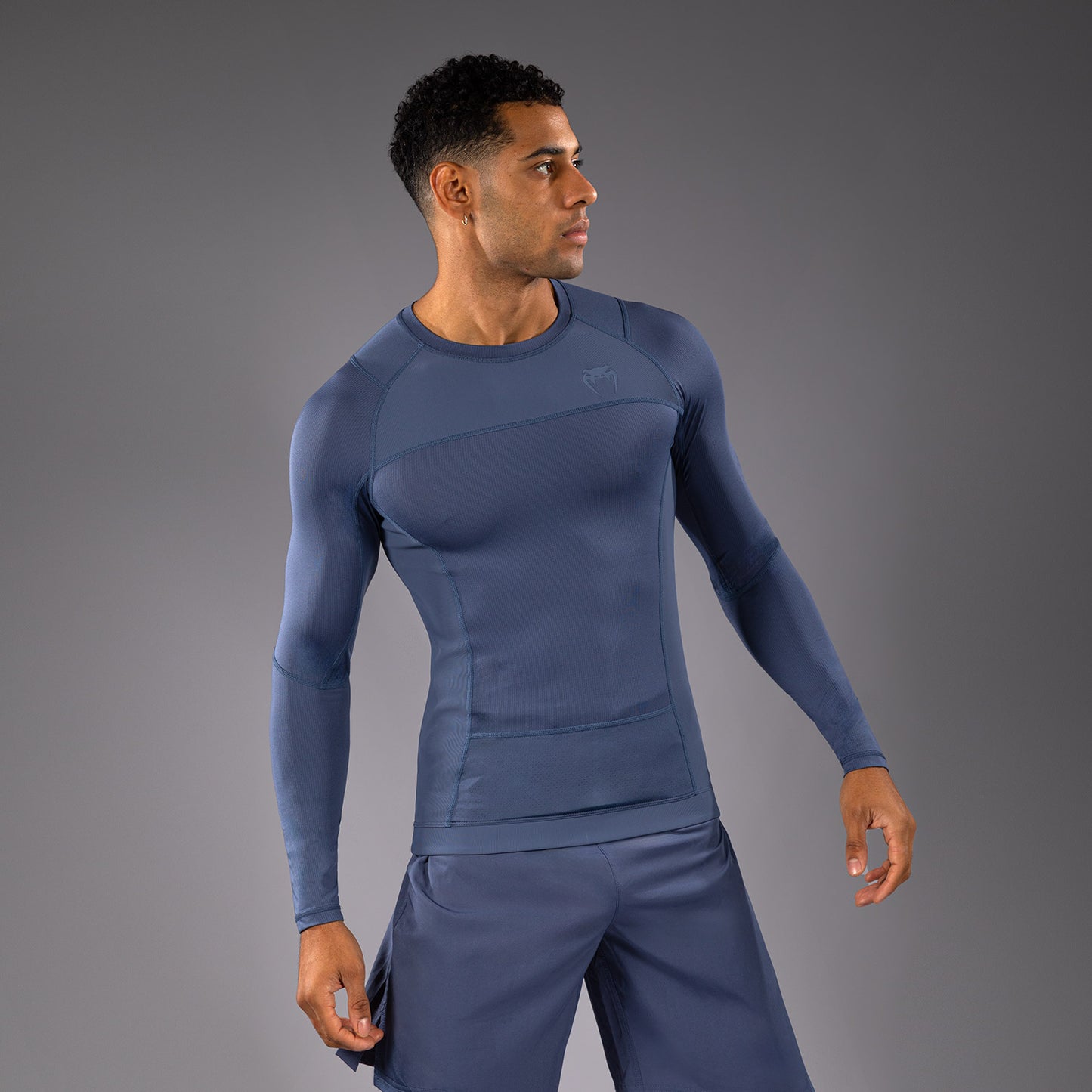 Venum G-Fit Air Rashguard de Manga Larga para Hombre - Azul Niebla