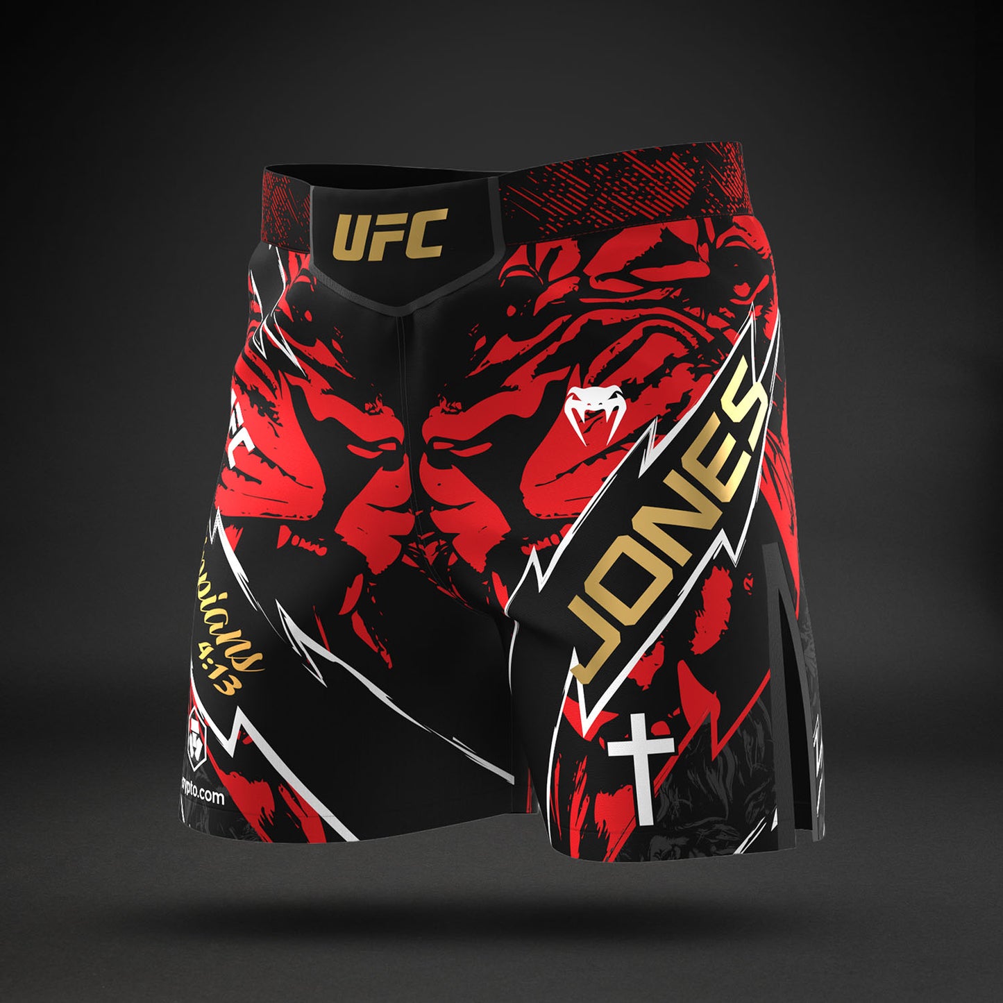UFC Unrivaled by Venum Jon Jones Pantalones Cortos de Lucha para Hombres - Rojo