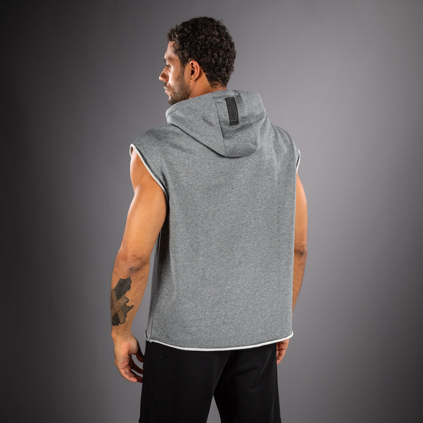 Venum Muay Thai VT Sudadera con Capucha Sin Mangas – Gris Jaspeado