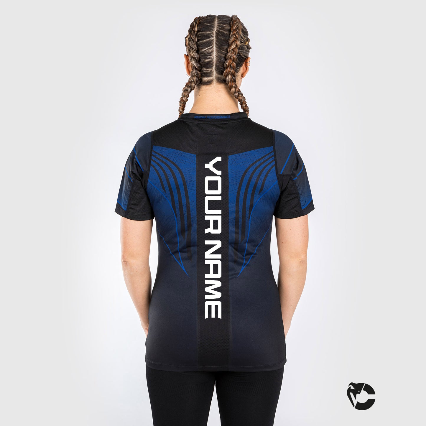 Camiseta UFC Venum personalizada Authentic Fight Night 2.0 para mujer - Midnight Edition