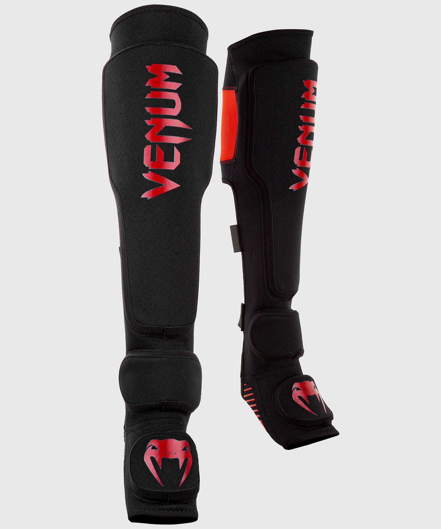 Espinilleras Venum Kontact Evo - Negro/Rojo
