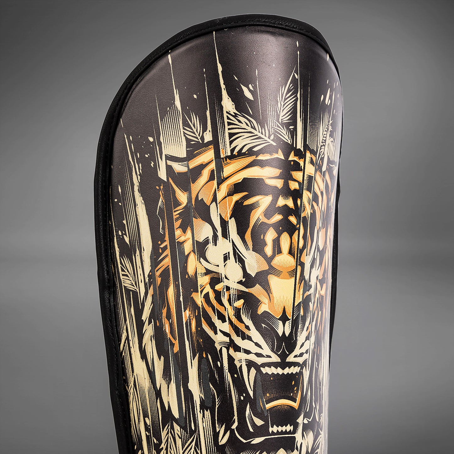 Venum Tiger Protectores de Espinillas para Niños - Negro/Naranja Neón