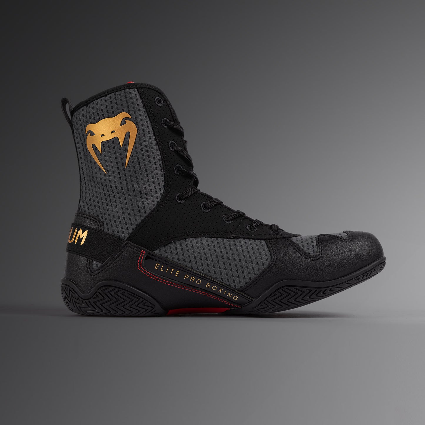 Venum Elite Zapatillas de Boxeo - Gris Tormenta/Oro