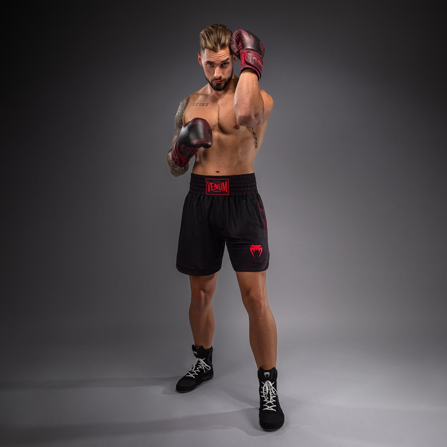 Venum Spectre Pantalón Corto de Boxeo – Negro/Rojo