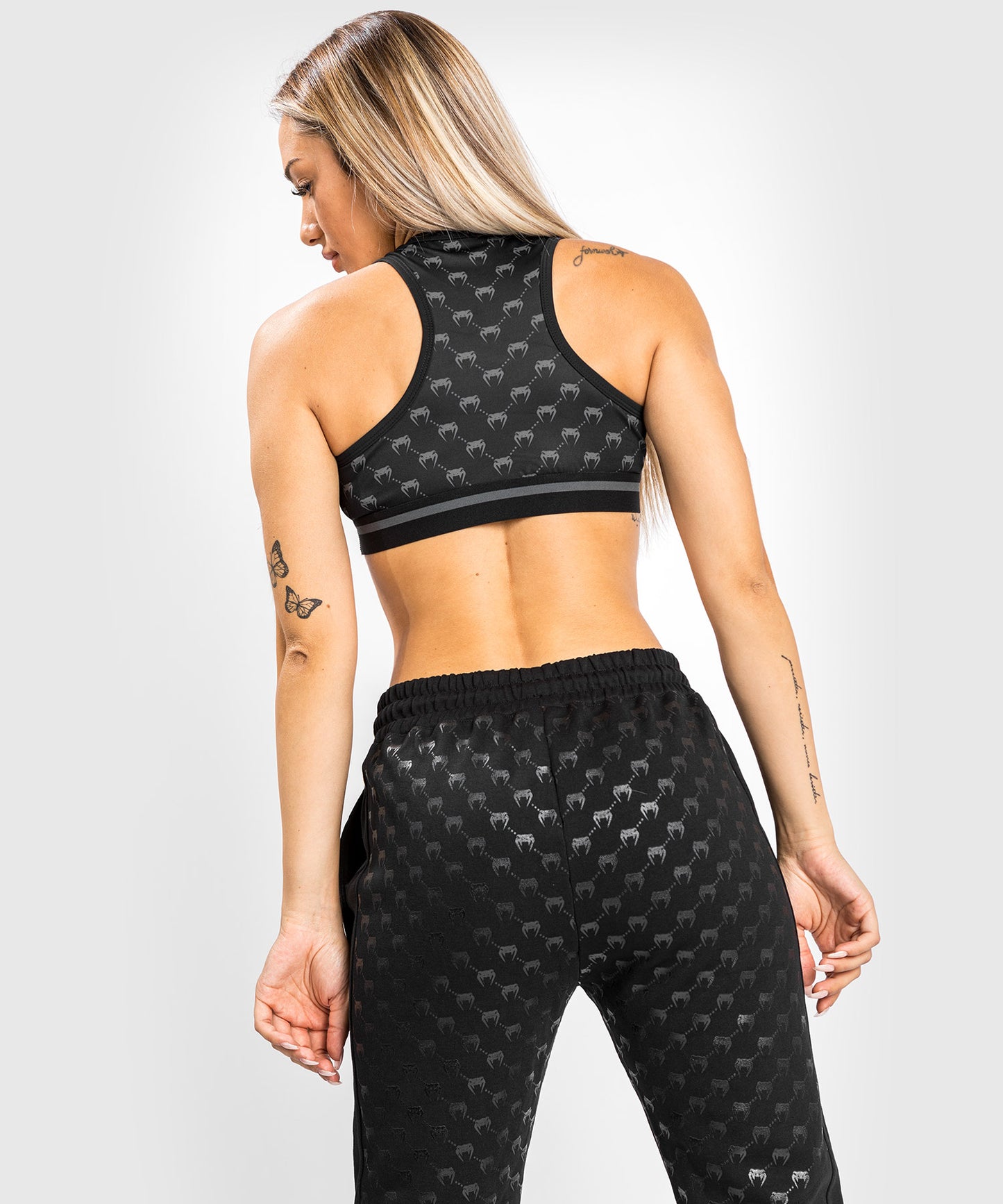 Pantalones de Jogging Venum Monogram para Mujer – Negro/Oro Rosa