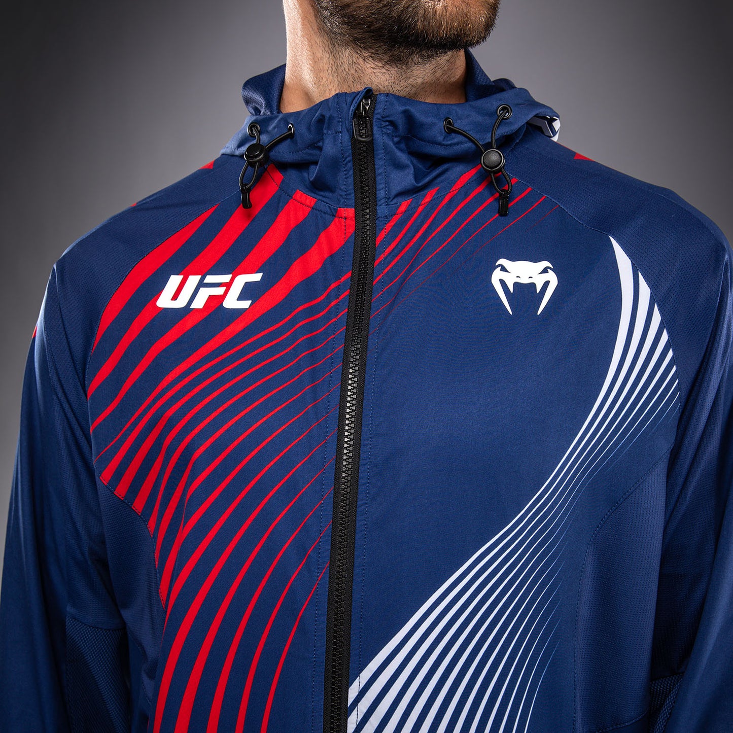 Official UFC Freedom 250 by Venum Personalizado Authentic Fight Night Walkout Hoodie para hombre - Azul