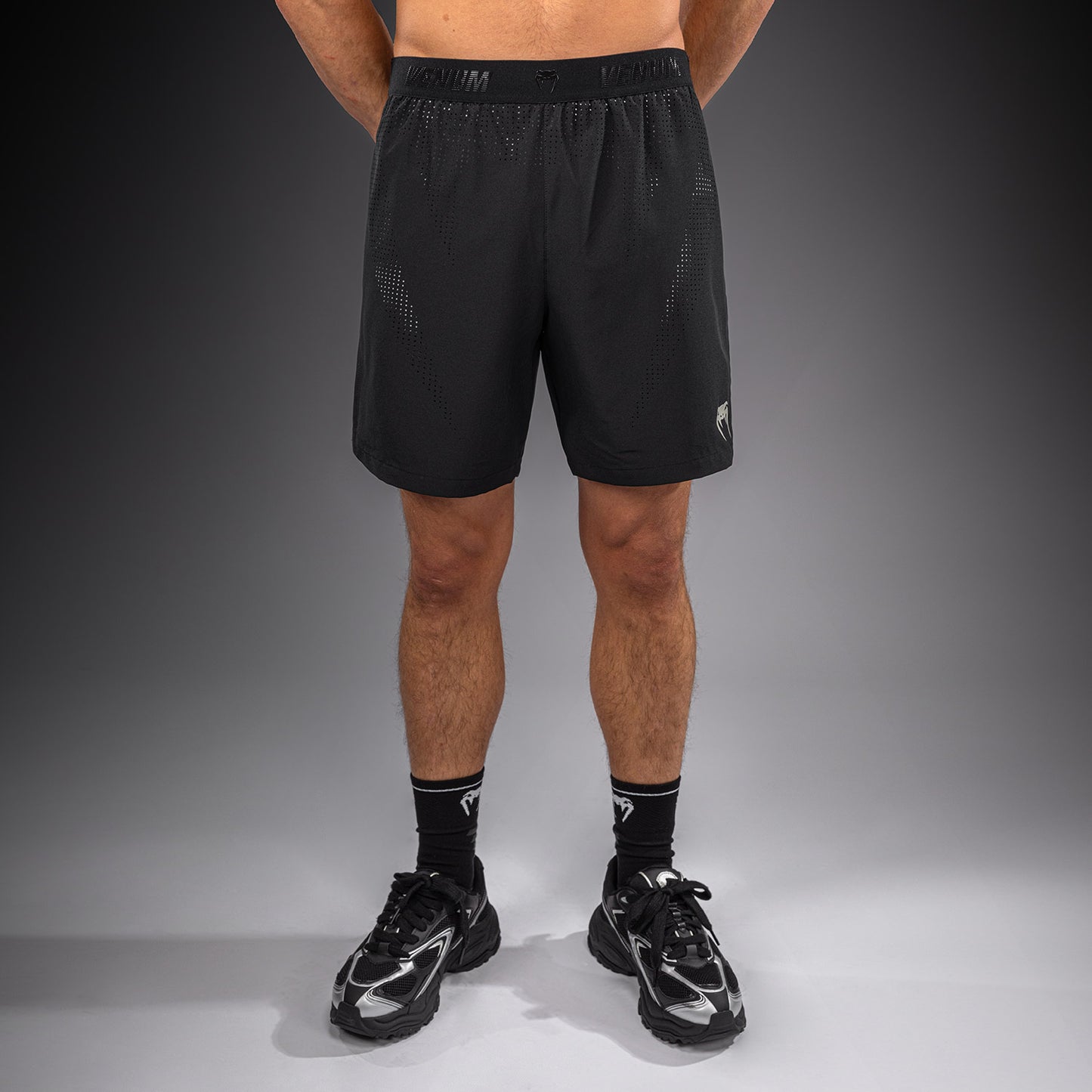Pantalones cortos de entrenamiento híbridos Venum Lazer - Negro/Gris