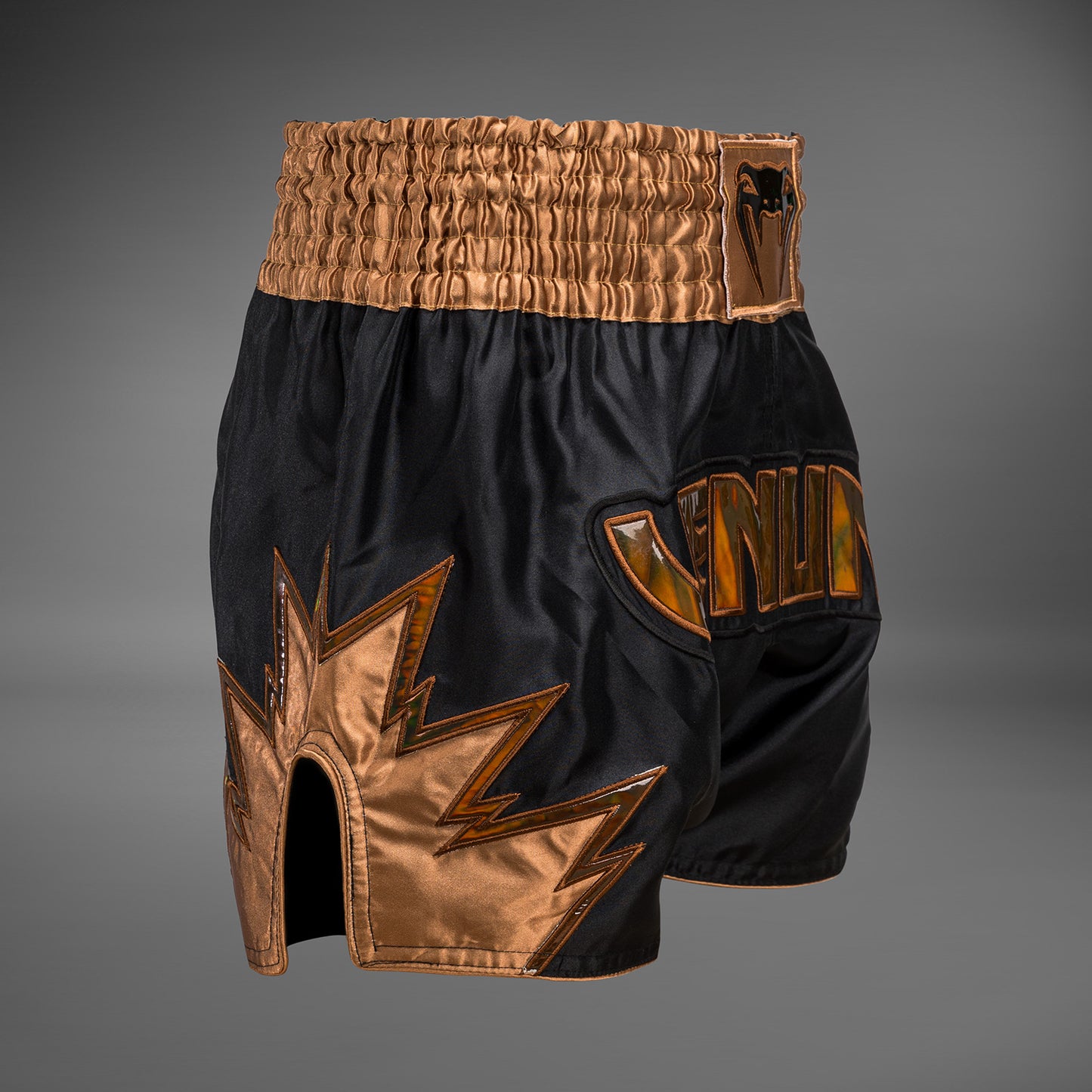 Venum Inferno Pantalones cortos de Muay Thai - Negro/Bronce
