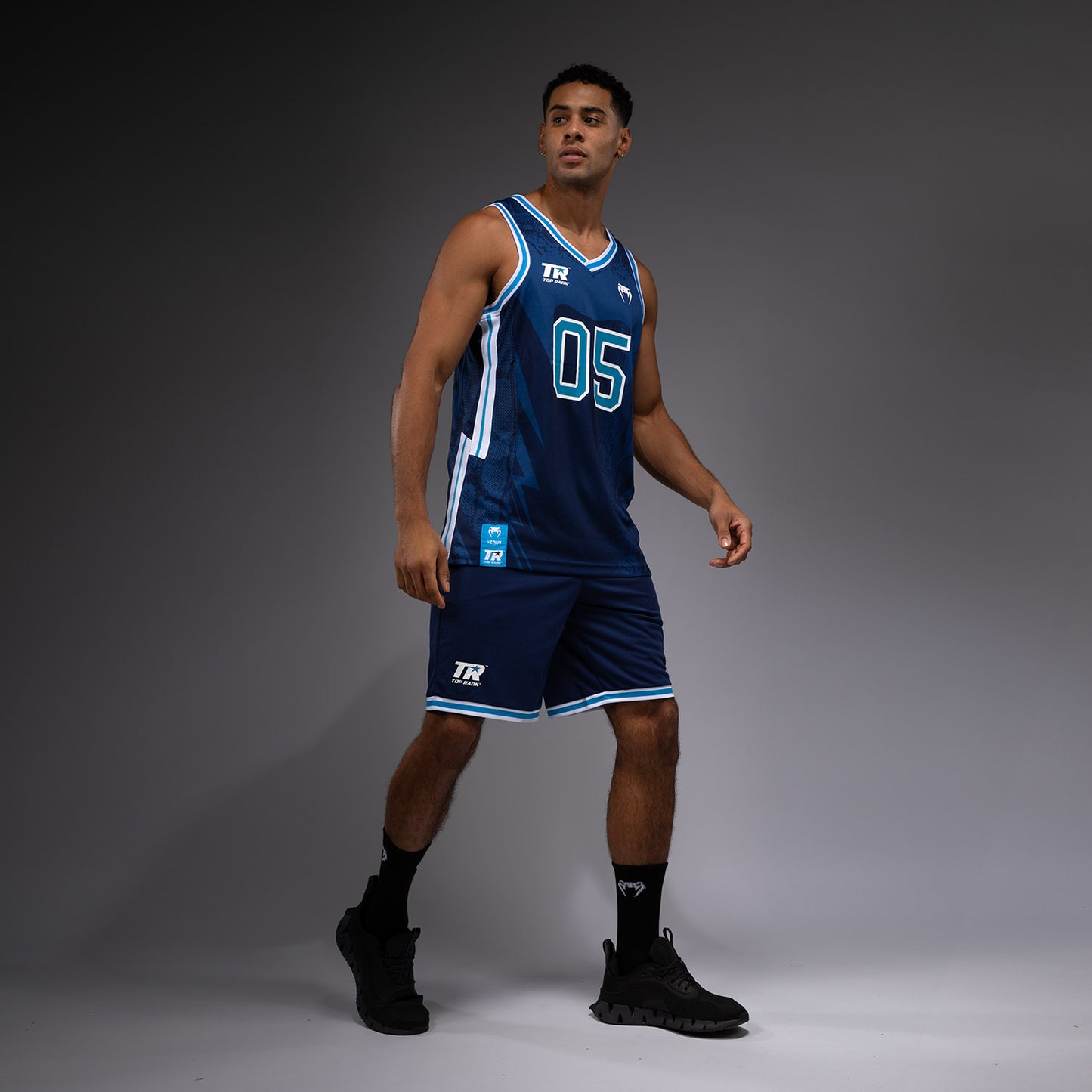 Venum x Top Rank Original Camiseta de Baloncesto para Hombre - Azul Marino