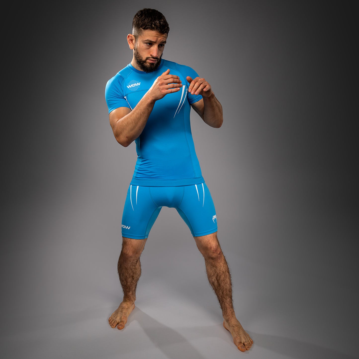 Venum x WOW FC Camiseta de Manga Corta Rashguard - Pacific Blue