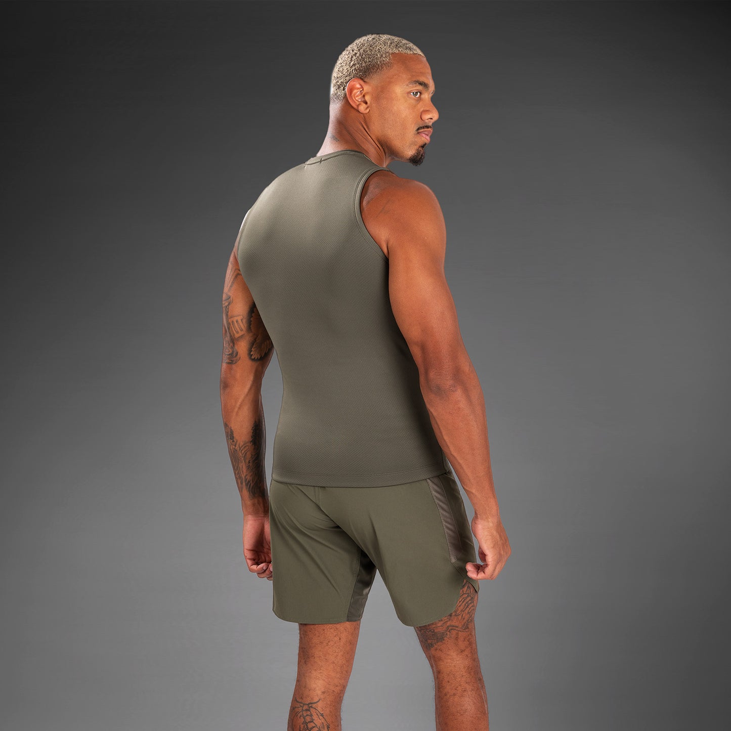 Venum Contender Lycra sin mangas para hombre - Caqui