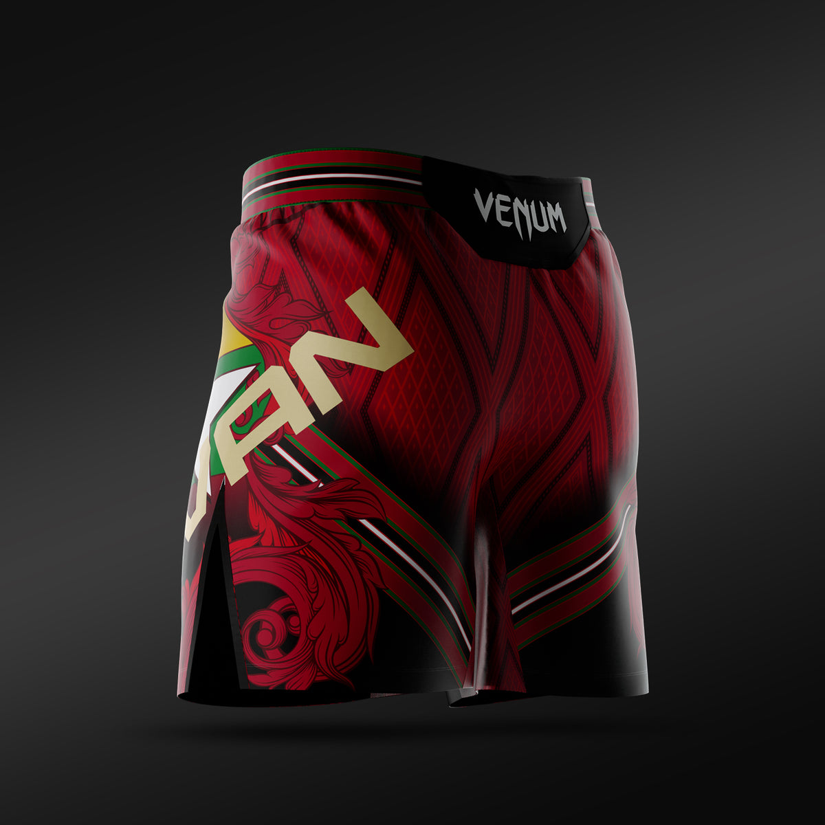 UFC Adrenaline Unrivaled by Venum Pantalón corto de lucha para hombre corte corto Josh Van - Rojo