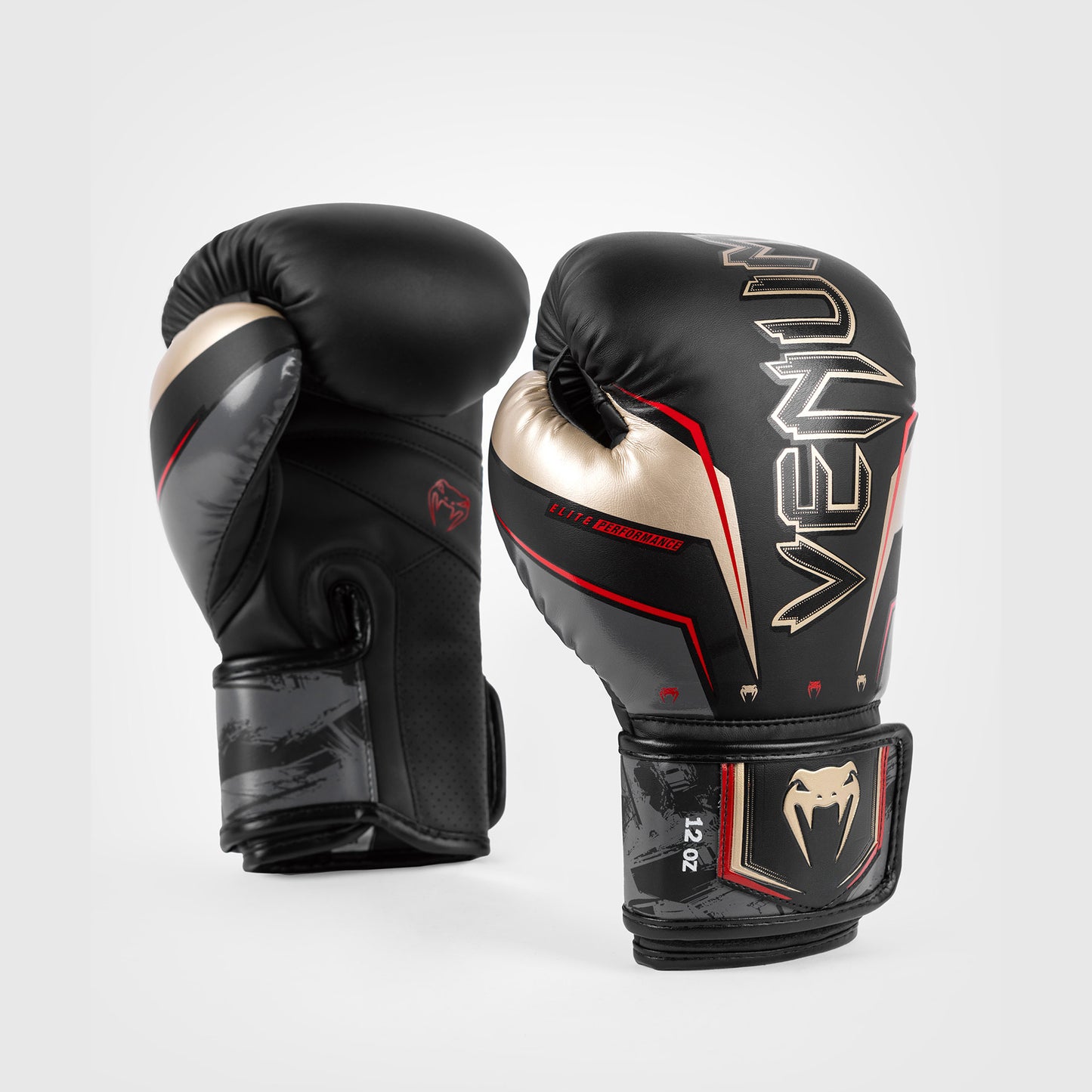 Venum Elite Evo Guantes de Boxeo - Negro/Dorado/Rojo