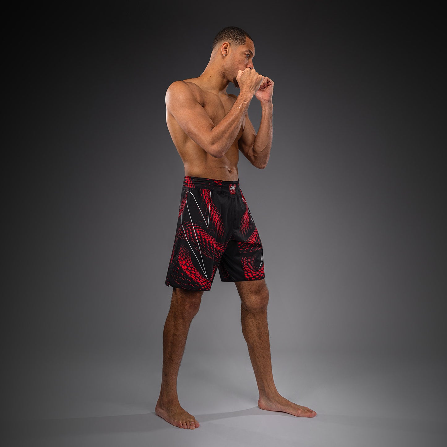 Venum Matupa Short de Combate - Negro/Rojo/Plata