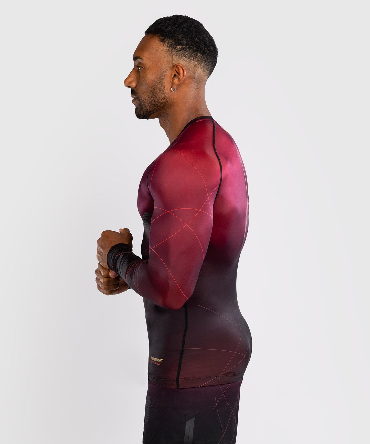 Venum Tactical XT Lycra de manga larga para hombre - Negra/Burdeos/Oro