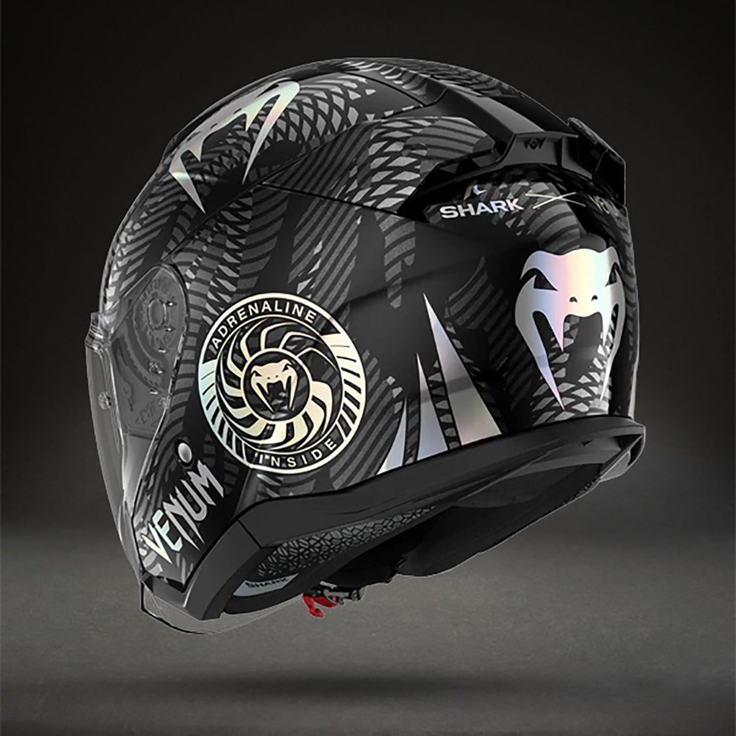 Venum x Shark SKWAL JET Casco de Moto – Negro Cromo Antracita