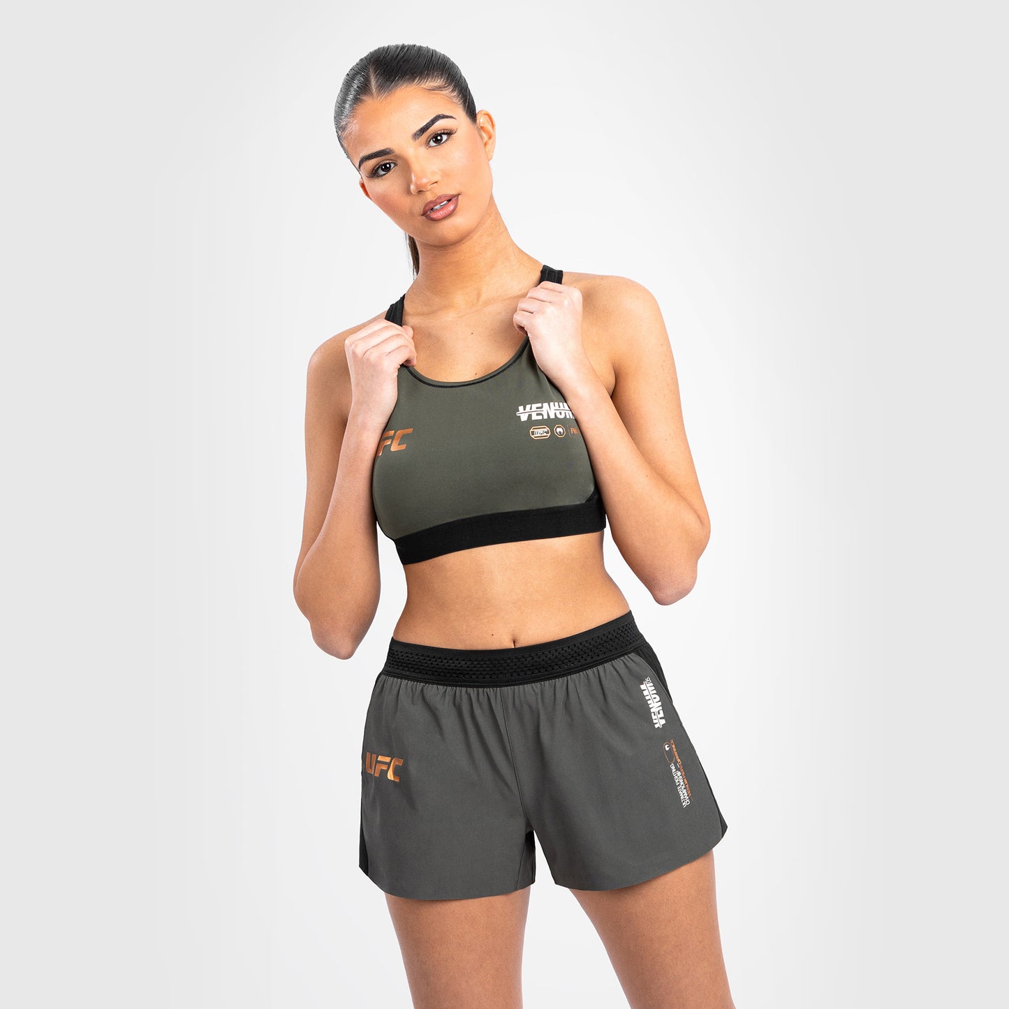 UFC Adrenaline by Venum Fight Week Sujetador deportivo para Mujer - Caqui/Bronce