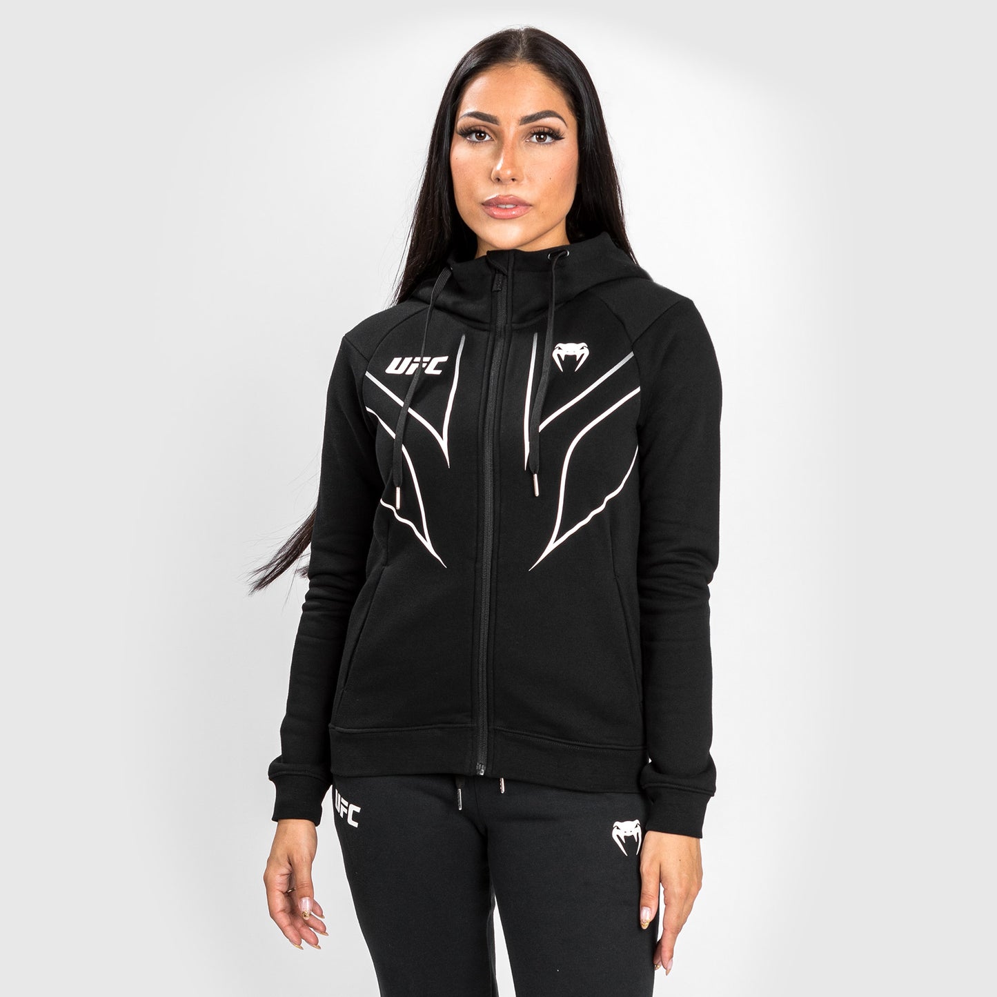 Replica de UFC Venum Fight Night 2.0 Sudadera con cremallera para mujer - Negra