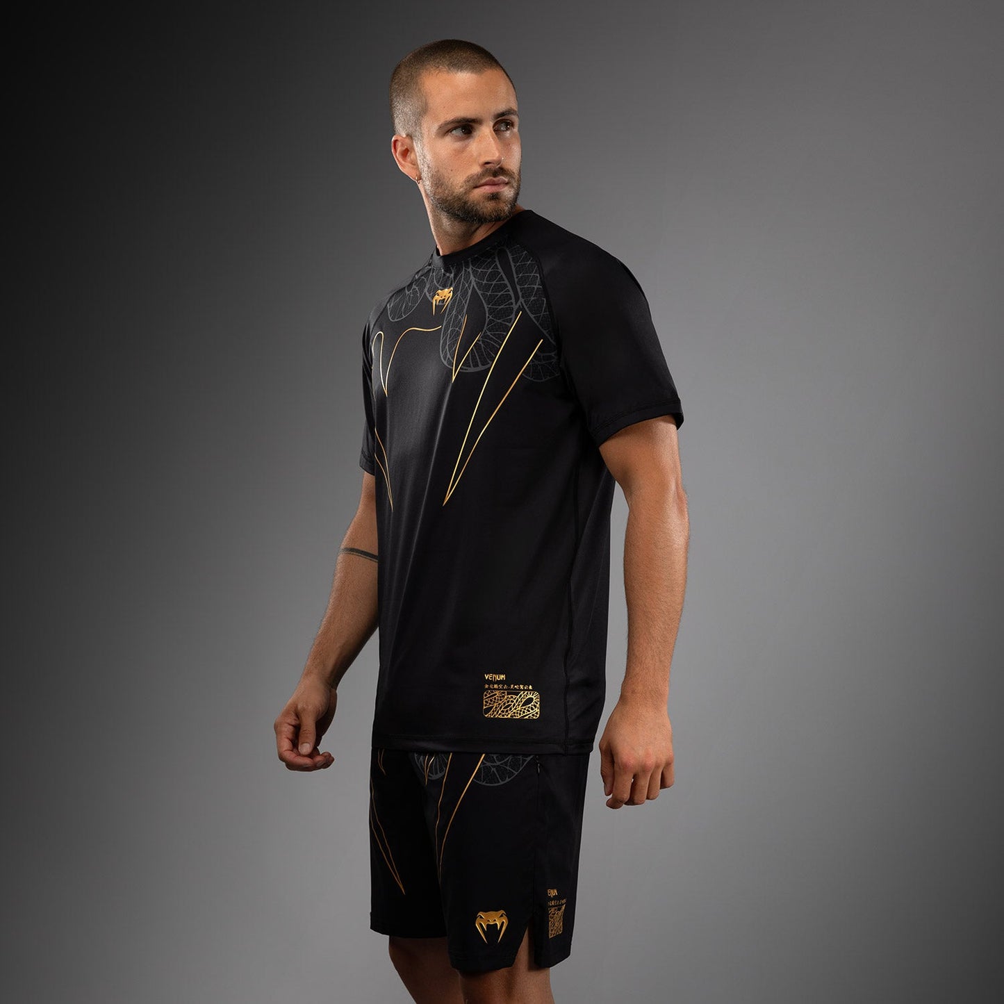 Venum Serpenti Dry Tech Camiseta – Negro/Plata/Dorado