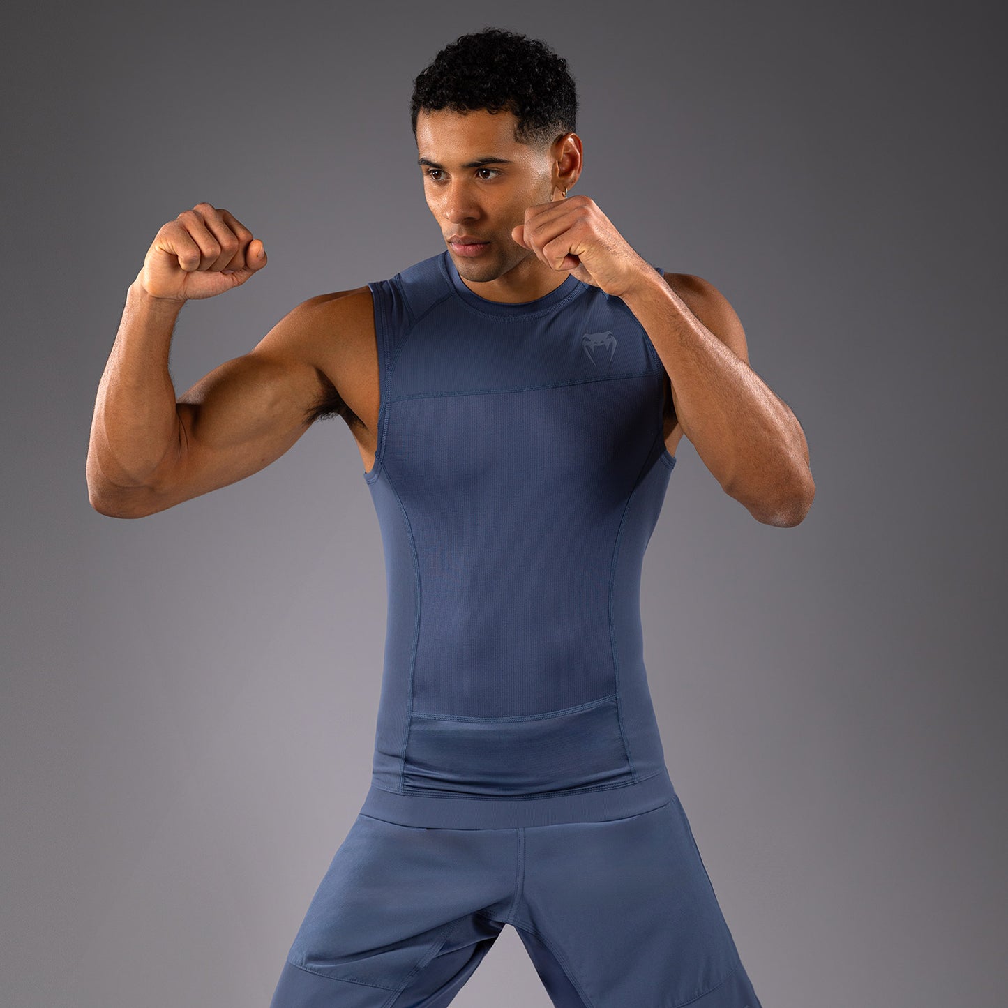 Venum G-Fit Air Rashguard sin Mangas para Hombre - Azul Niebla