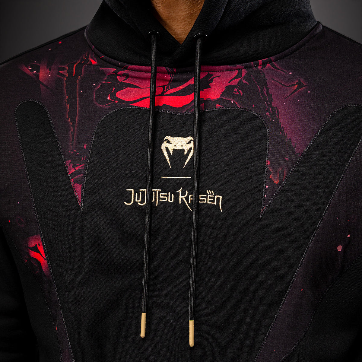Jujutsu Kaisen x Venum Itadori Sudadera con Capucha  – Negro/Rojo