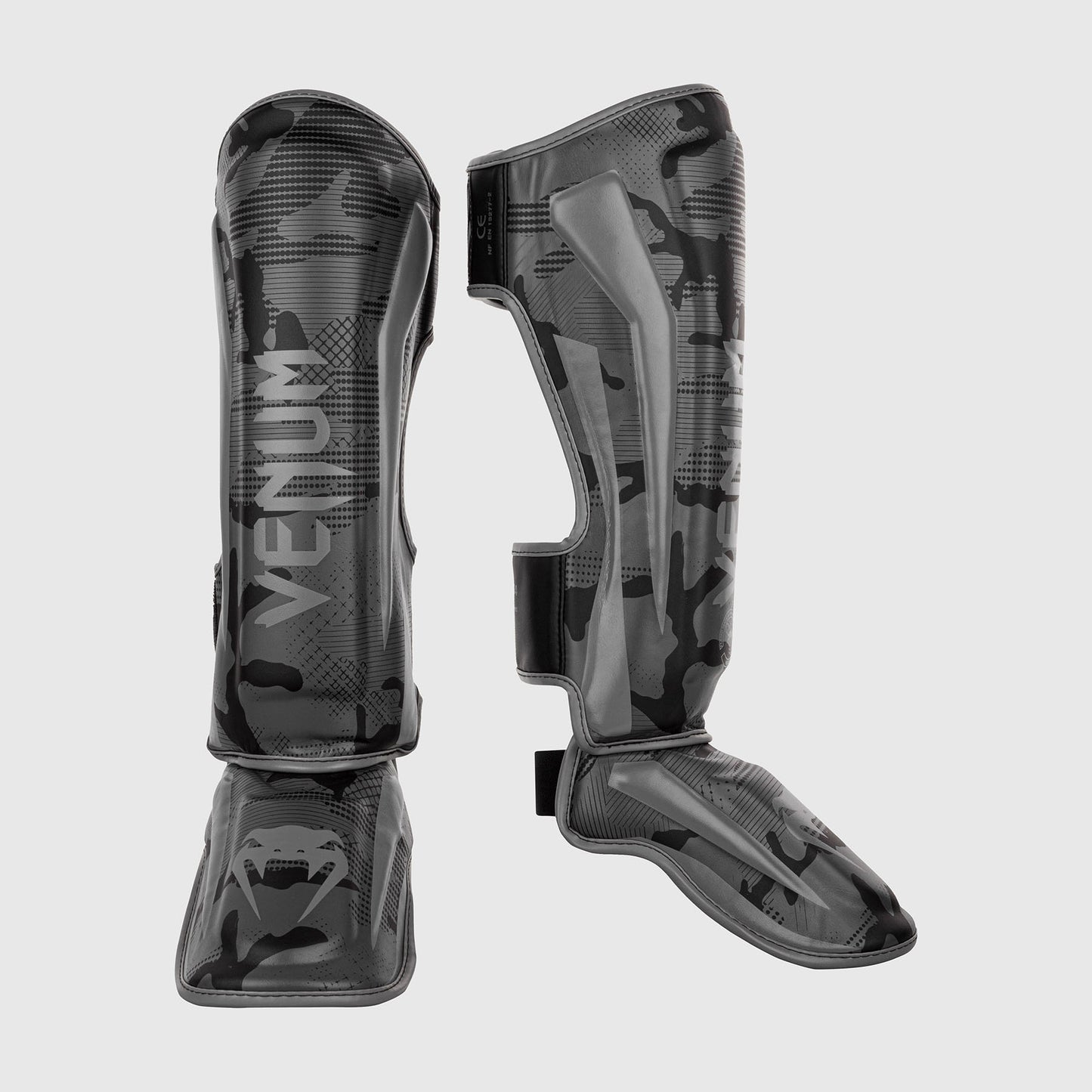 Espinillera Venum Elite - Camuflaje negro