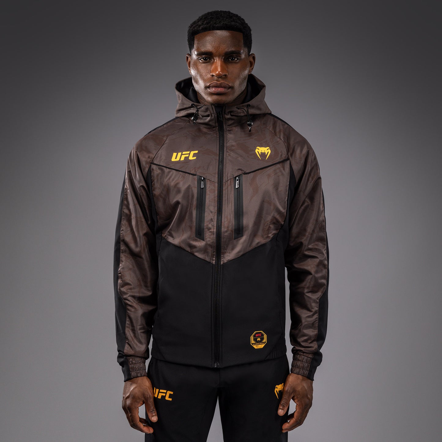 UFC Fusion by Venum Fight Week Sudadera con Cremallera para Hombre - Marrón tierra