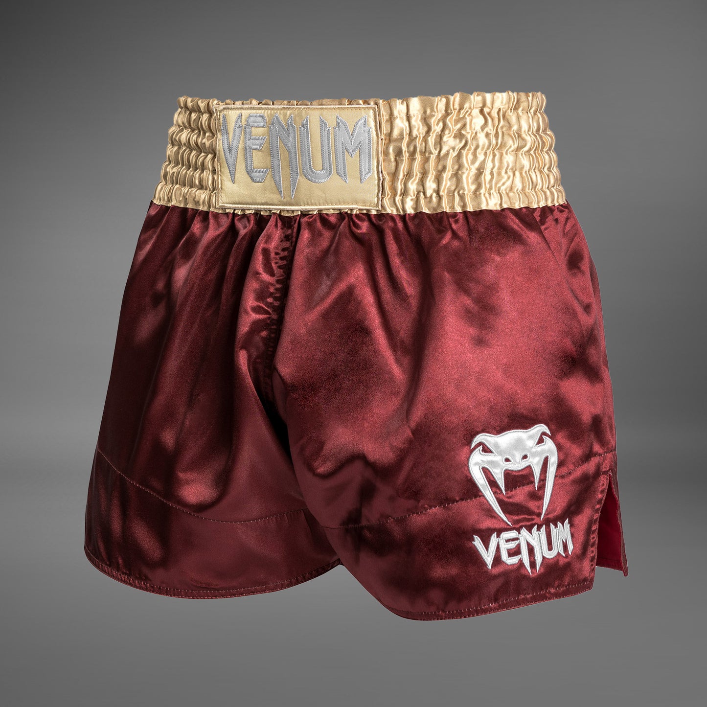 Venum Classic Pantalón corto de muay thai - Borgoña/Dorado/Blanco