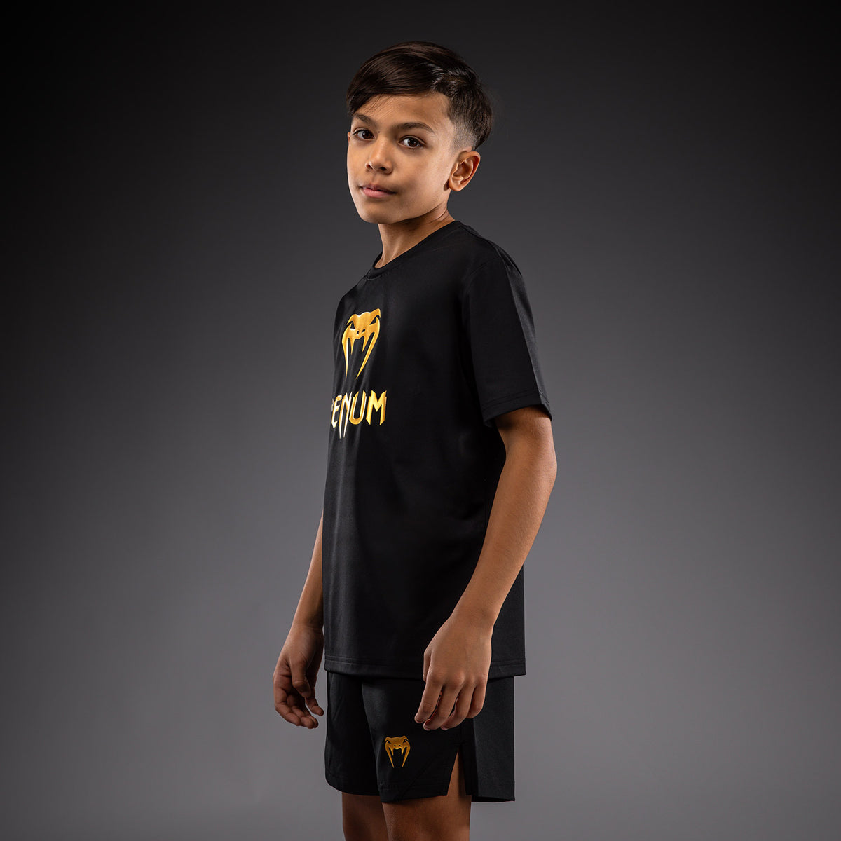 Venum Classic Camiseta Dry Tech para niños - Negro/Dorado
