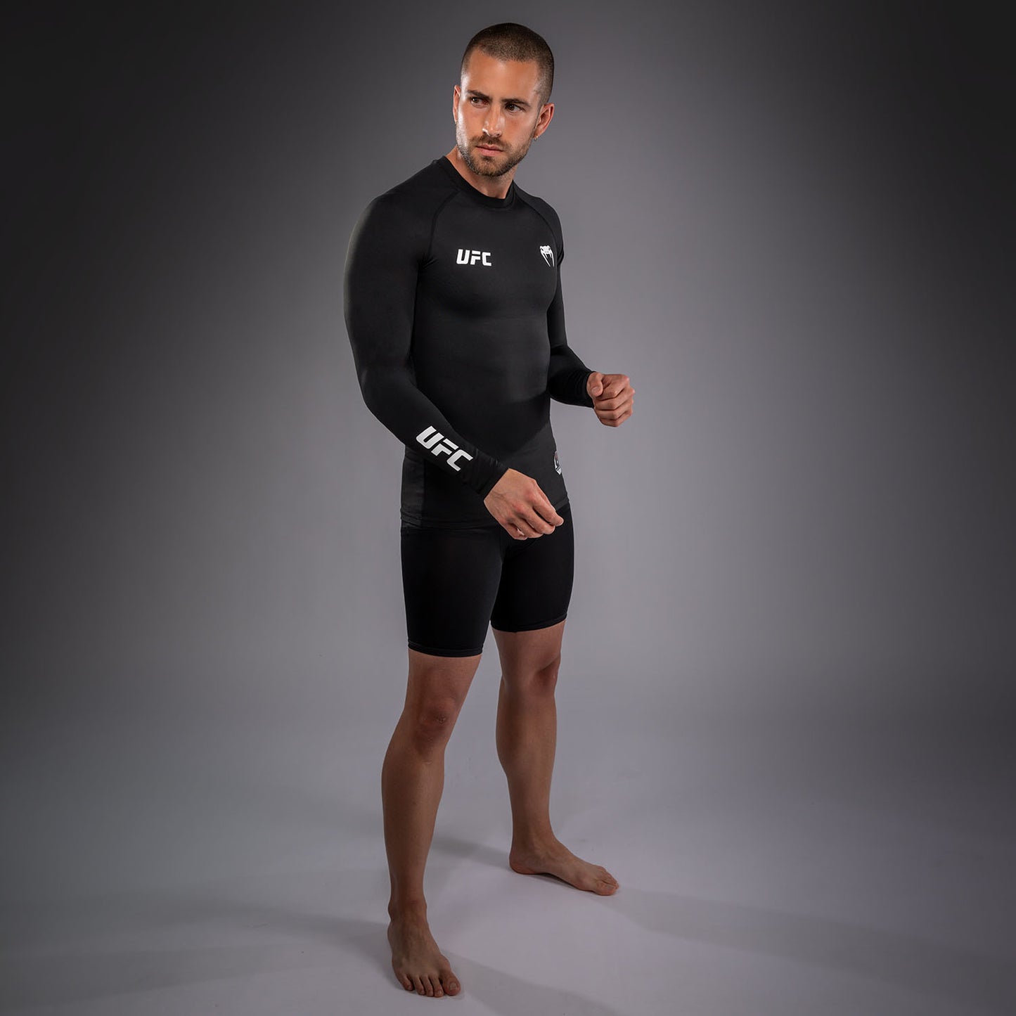 Venum UFC Unity by Venum Authentic Fight Week Rashguard Técnico de Manga Larga para Hombre - Negro