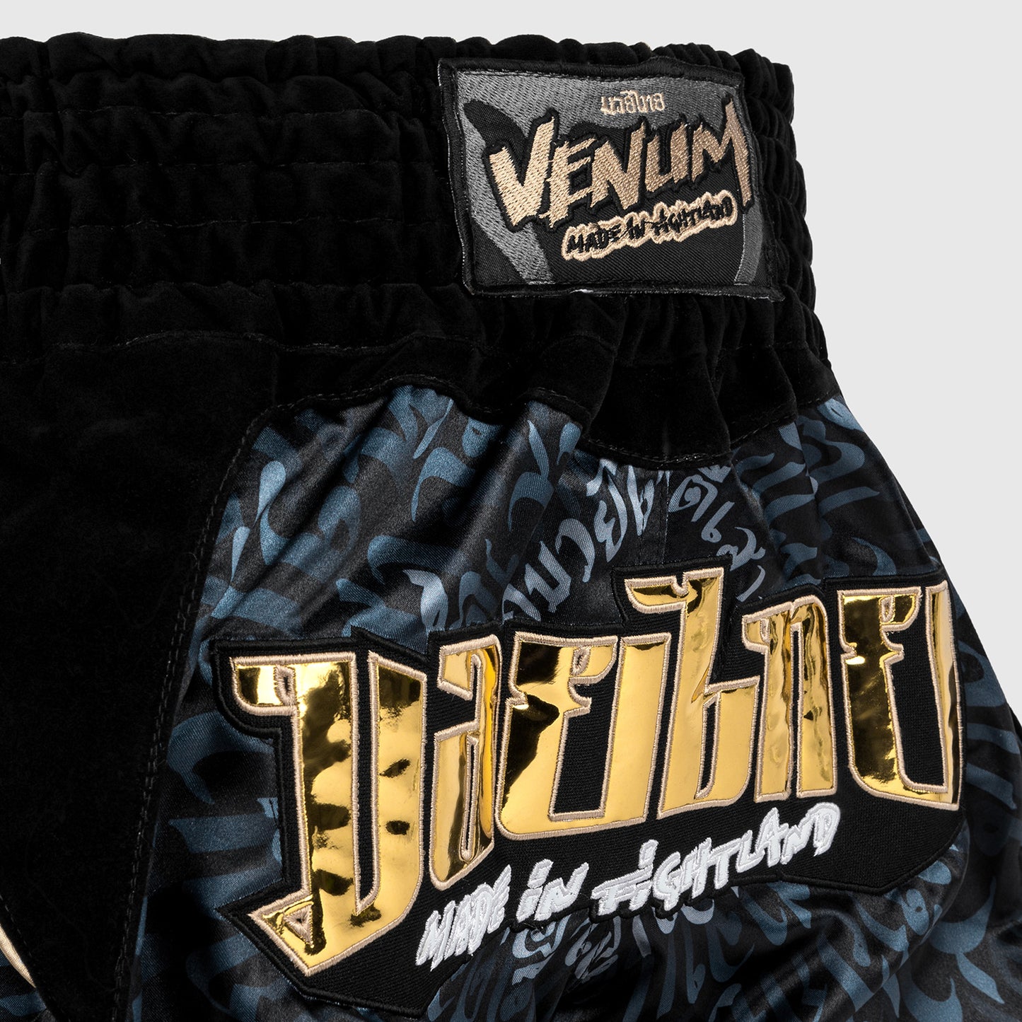 Venum Attack Shorts de Muay Thai - Negro/Gris