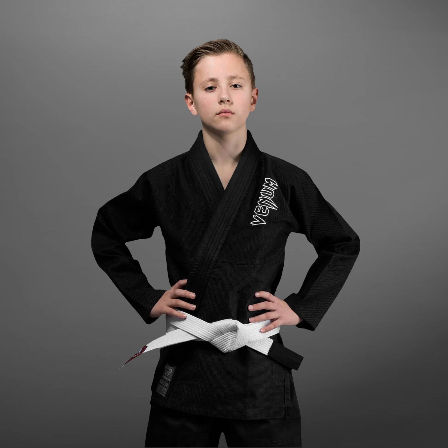 Venum Contender Kids Kimono BJJ (Cinturón blanco incluido)  - Negro