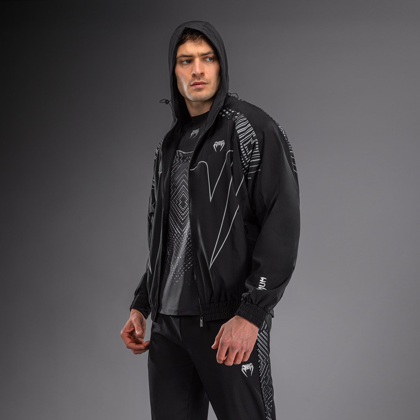Venum Midnight Fury Chaquetas de Chándal – Negro/Gris/Plata