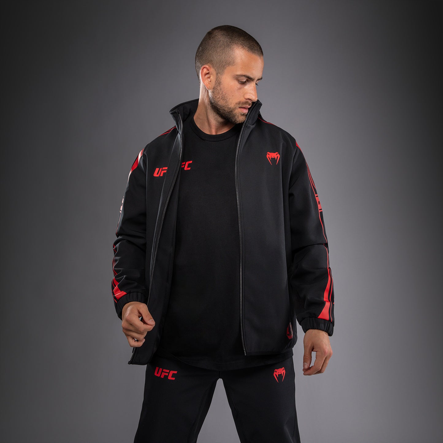 Venum UFC Unity by Venum Authentic Fight Week Sudadera con Capucha y Cremallera para Hombre - Negro