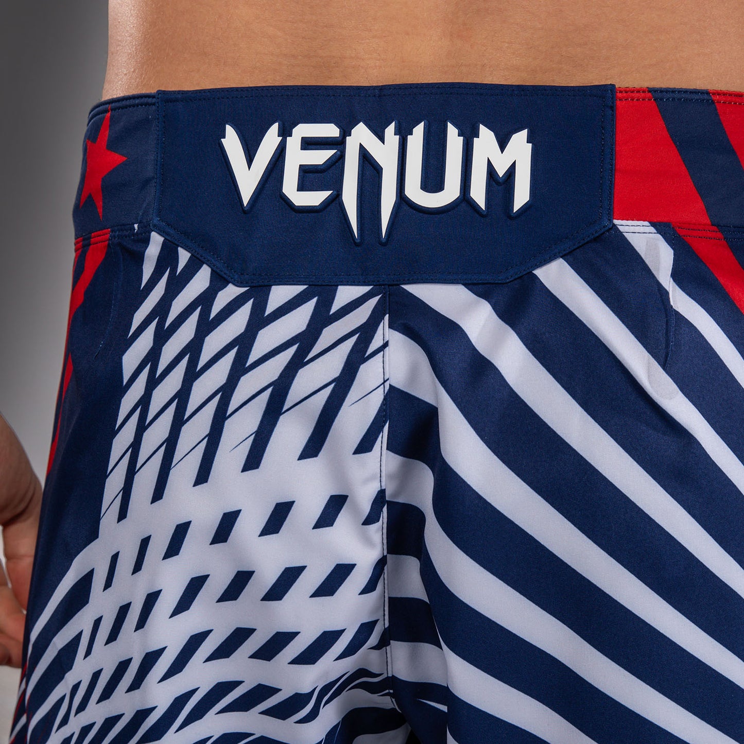Official UFC Freedom 250 by Venum Personalizado Authentic Fight Night Fight Shorts de ajuste corto para hombre - Azul