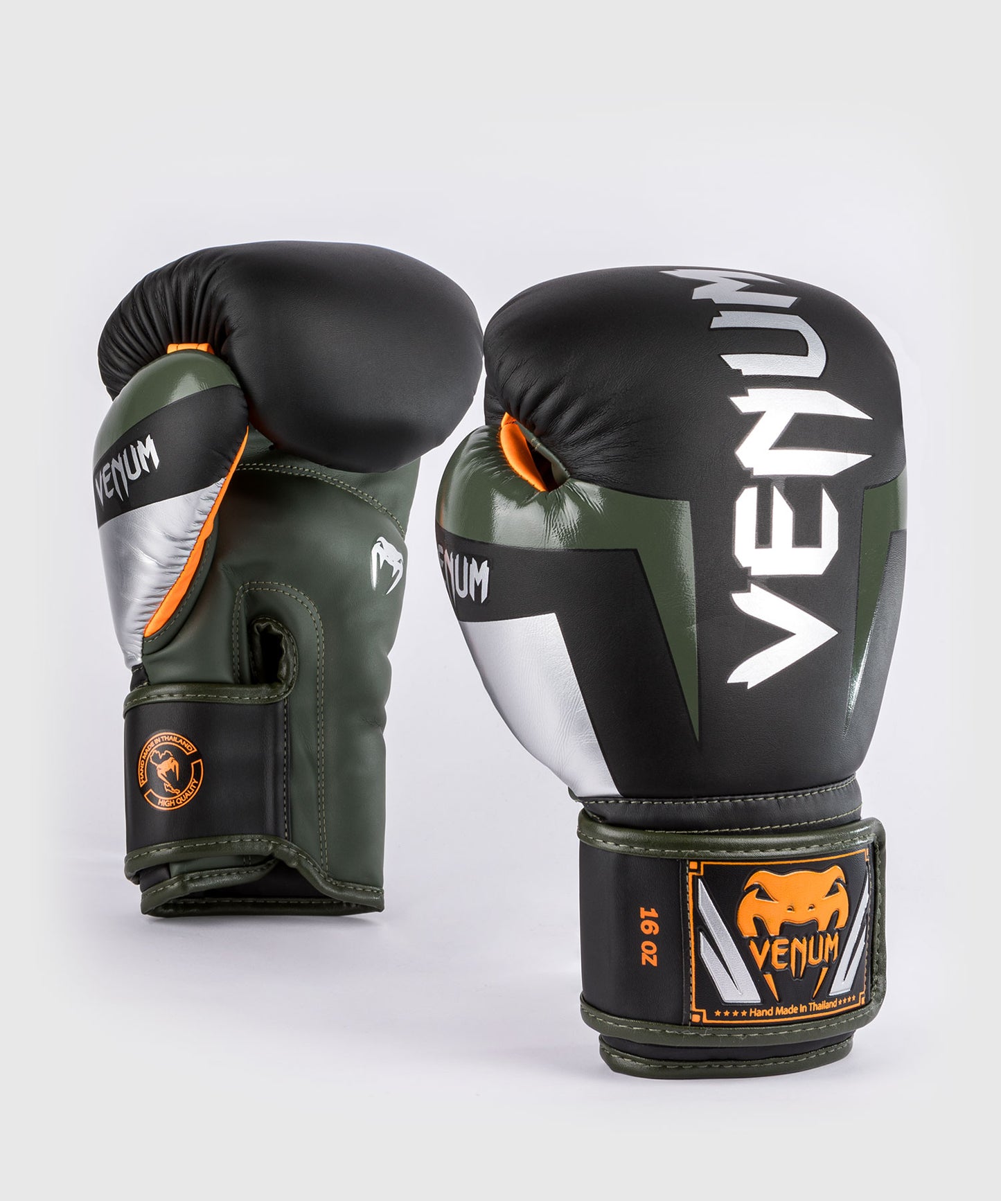 Venum Elite Guantes de Boxeo - Negro/Plata/Caki