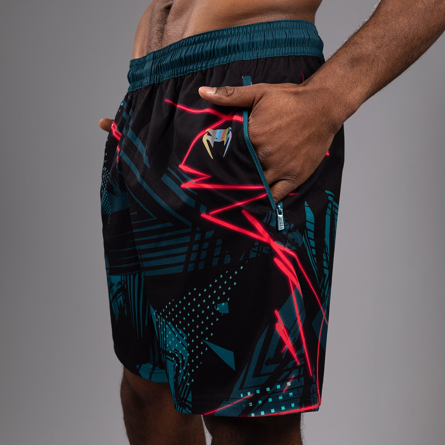 UFC Fusion By Venum Miami Edition Fight Week Performance Pantalones cortos para hombre - Negros